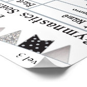 Gymnastik Saison Scorecard Poster 9 SilverGlitter (Ecke)