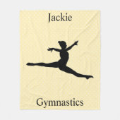 Gymnastik-Schalter Leap Gelb Polka Dot Fleecedecke (Vorderseite)