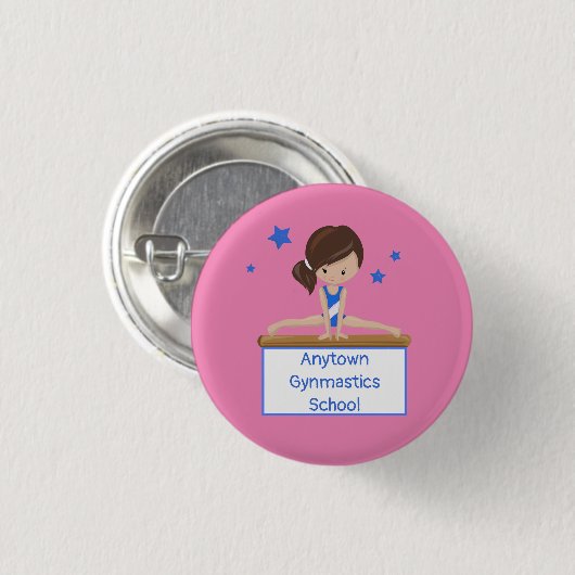 Gymnastik School School Academy Custom Button (Vorne & Hinten)