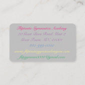 Gymnastik Schriftart Visitenkarte (Rückseite)