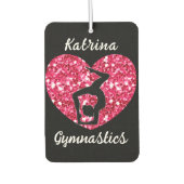 Gymnastik Schwarz und Heiß Rosa Personalisiert Autolufterfrischer (Vorderseite)