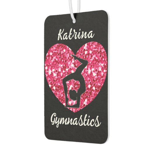 Gymnastik Schwarz und Heiß Rosa Personalisiert Autolufterfrischer (Links)