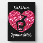 Gymnastik Schwarz und Heiß Rosa Personalisiert Fotoplatte (Vorderseite)