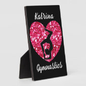 Gymnastik Schwarz und Heiß Rosa Personalisiert Fotoplatte (Seite)