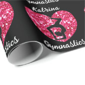 Gymnastik Schwarz und Heiß Rosa Personalisiert Geschenkpapier (Rolleneckpunkt)