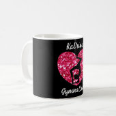 Gymnastik Schwarz und Heiß Rosa Personalisiert Kaffeetasse (Vorderseite Links)