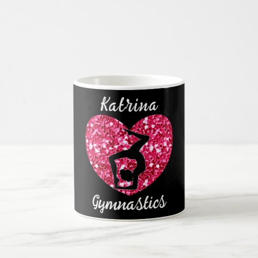 Gymnastik Schwarz und Heiß Rosa Personalisiert Kaffeetasse (Mittel)