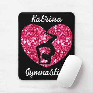 Gymnastik Schwarz und Heiß Rosa Personalisiert Mousepad