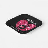 Gymnastik Schwarz und Heiß Rosa Personalisiert Pappteller (Gewinkelt)