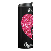Gymnastik Schwarz und Heiß Rosa Personalisiert Thermosbecher (Nach links gedreht)