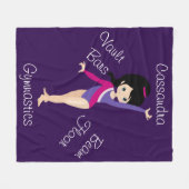 Gymnastik Schwarzes Haar, blaue Augen, Lila Leotar Fleecedecke (Vorderseite (Horizontal))