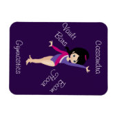 Gymnastik Schwarzes Haar, blaue Augen, Lila Leotar Magnet (Horizontal)