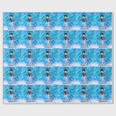 Gymnastik Schwarzes Haar, braune Augen, Burgund Le Geschenkpapier (Flach)