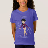 Gymnastik Schwarzes Haar, braune Augen, Burgund Le T-Shirt (Vorderseite)