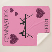 Gymnastik Sherpa Decke mit personalisiertem Namen. Sherpadecke (Vorderseite (Horizontal))