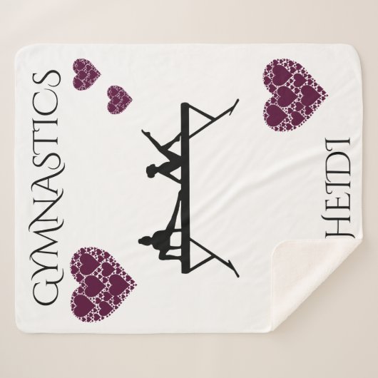 Gymnastik Sherpa Decke mit personalisiertem Namen. Sherpadecke (Vorderseite (Horizontal))