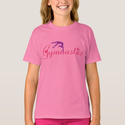 Gymnastik Shirt Herz rosa (Vorderseite)
