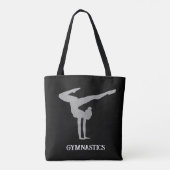 Gymnastik Silberner Glitzer Personalisiert Tasche (Rückseite)