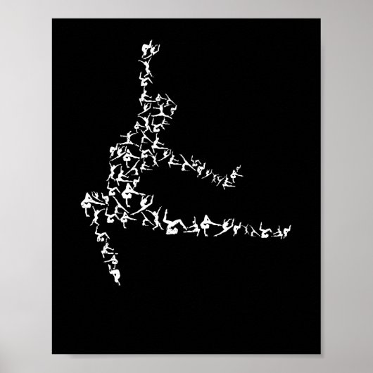 Gymnastik Silhouette Gymnast Aerobic Ästhetik Poster (Vorne)