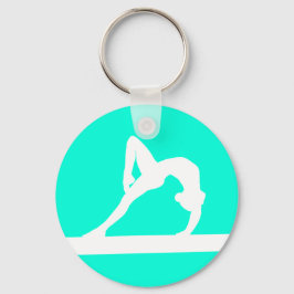Gymnastik Silhouette Schlüsselanhänger Türkis