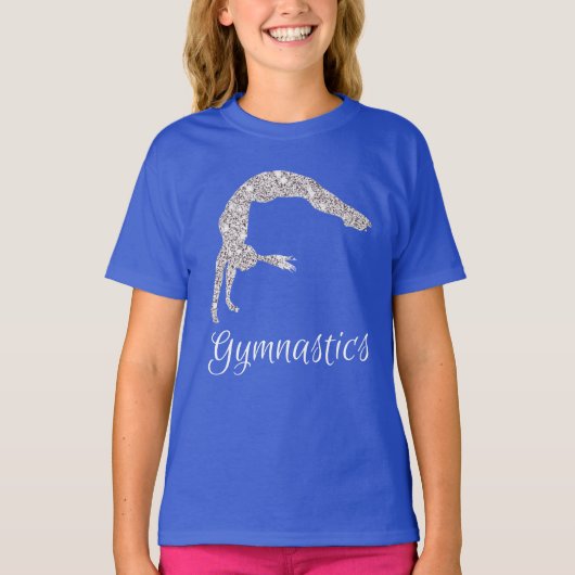 Gymnastik Silver Shimmer Back Handspring T-Shirt (Vorderseite)