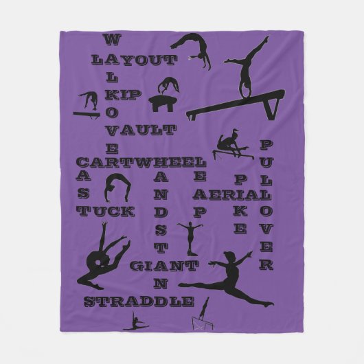 Gymnastik Skills Girls Lila Fleece Blanket (Vorderseite)