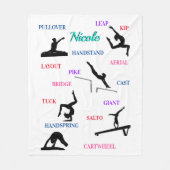 Gymnastik Skills Typografie Fleecedecke (Vorderseite)