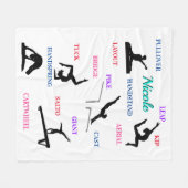 Gymnastik Skills Typografie Fleecedecke (Vorderseite (Horizontal))