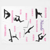 Gymnastik Skills Typografie Fleecedecke (Vorderseite (Horizontal))