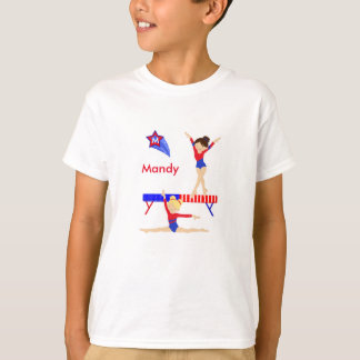Gymnastik sleeved lang das T-Shirt, das rot ist, T-Shirt