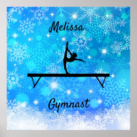 Gymnastik Snowflake Balance Beam Poster (Vorne)