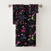 Gymnastik Spaß Print Mit Monogramm 3 Stück Badhandtuch Set (Insitu)