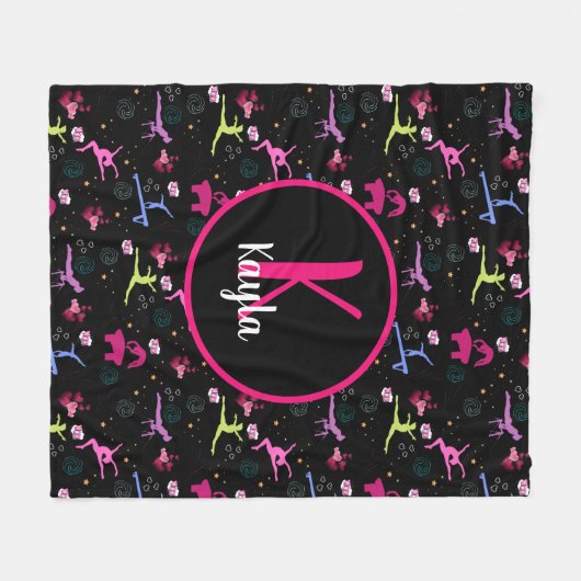 Gymnastik Spaß Printwerbung Mit Monogramm Fleecedecke (Vorderseite (Horizontal))
