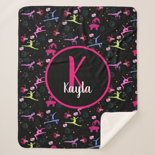 Gymnastik Spaß Printwerbung Mit Monogramm Sherpadecke (Vorderseite)