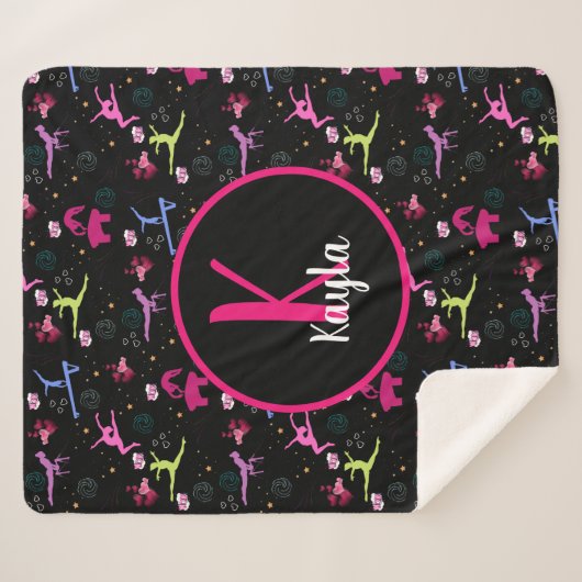 Gymnastik Spaß Printwerbung Mit Monogramm Sherpadecke (Vorderseite (Horizontal))