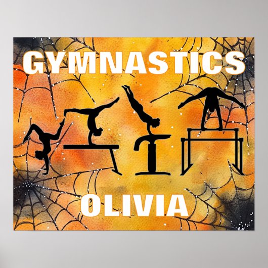 Gymnastik Spooky Spiderweb Halloween Poster (Vorne)
