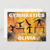 Gymnastik Spooky Spiderweb Halloween Postkarte (Vorne/Hinten)