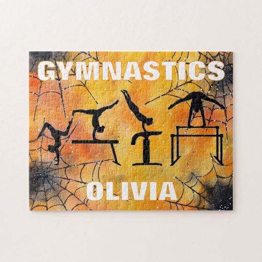 Gymnastik Spooky Spiderweb Halloween Puzzle (Horizontal)
