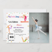 Gymnastik springen Cartwheels Geburtstagsparty Einladung (Vorderseite)