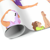 Gymnastik springen Cartwheels Geburtstagsparty Gif Geschenkpapier (Rolleneckpunkt)