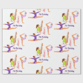 Gymnastik springen Cartwheels Geburtstagsparty Gif Geschenkpapier (Flach)