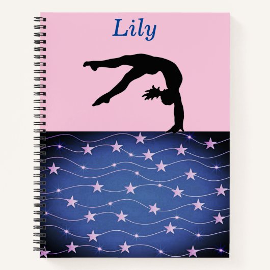 Gymnastik Stars Personalisiertes SpiralNotebook Notizblock (Vorderseite)