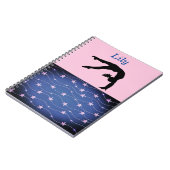 Gymnastik Sterne Rosa und Blau Personalisiert Notizblock (Linke Seite)
