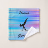 Gymnastik Streifen 3-teilige Handtuch Set mit / Ih (Waschlappen)