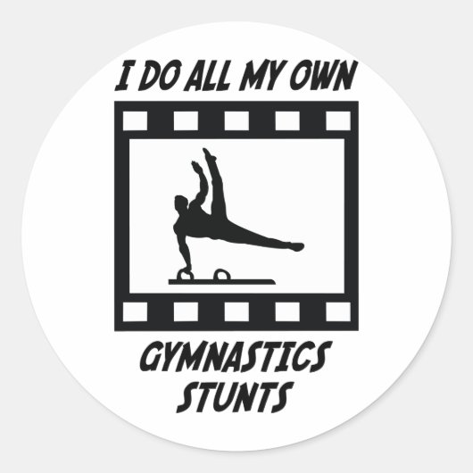 Gymnastik Stunts Runder Aufkleber (Vorderseite)
