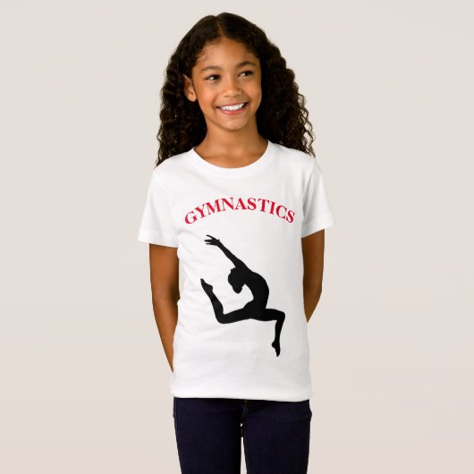 Gymnastik T - Shirt Leap Red / Black mit Name (Vorne ganz)