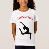 Gymnastik T - Shirt Leap Red / Black mit Name (Vorderseite)