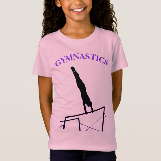 Gymnastik T - Shirt Uneven Bars Gigant mit Namen (Vorderseite)