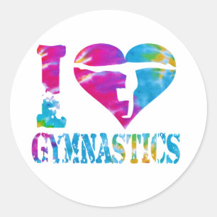 Gymnastik-Tanz-Beifall-Aufkleber-Liebe-Herz Runder Aufkleber