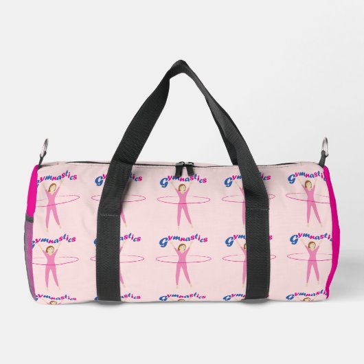 Gymnastik Text Rosa Hula Hupen Mädchen Monogramm Duffle Bag (Rückseite)